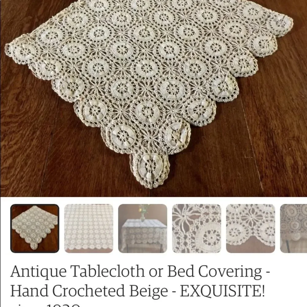 Hand‎ Crotched Tablecloth circa 1920’s